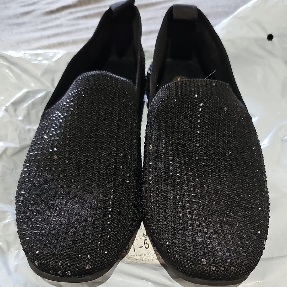 Black Loafers  Women Size EU 39 US Size 8 Sparkling Black Loafers.